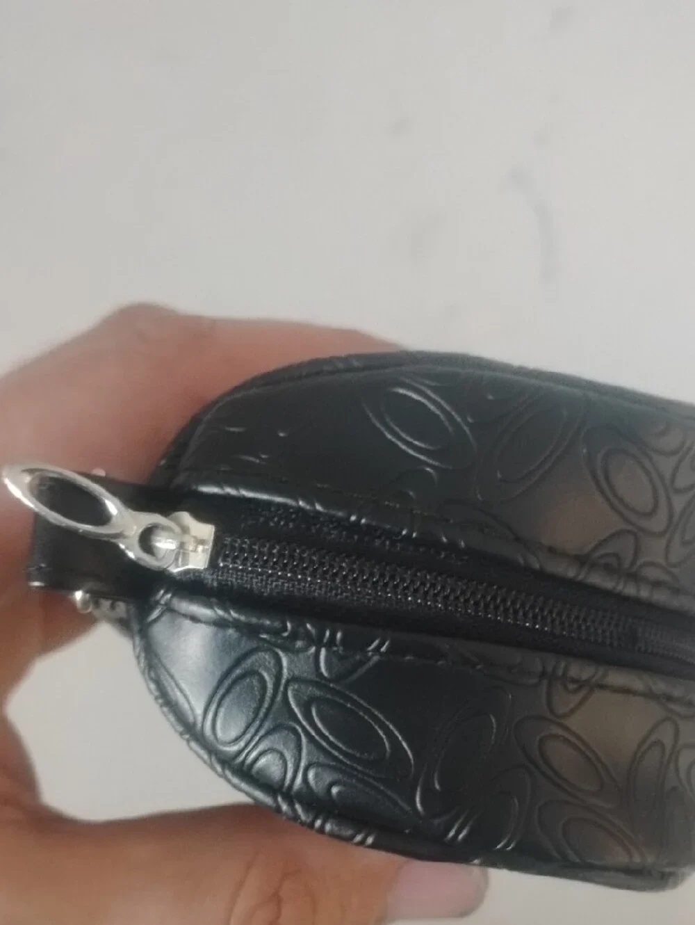 Oakley Black Embossed Leather Wristlet Sunglasses Case